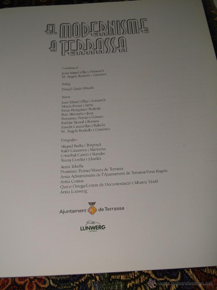 Libros de segunda mano: EL MODERNISME A TERRASSA.-V.V.A.A - Foto 2