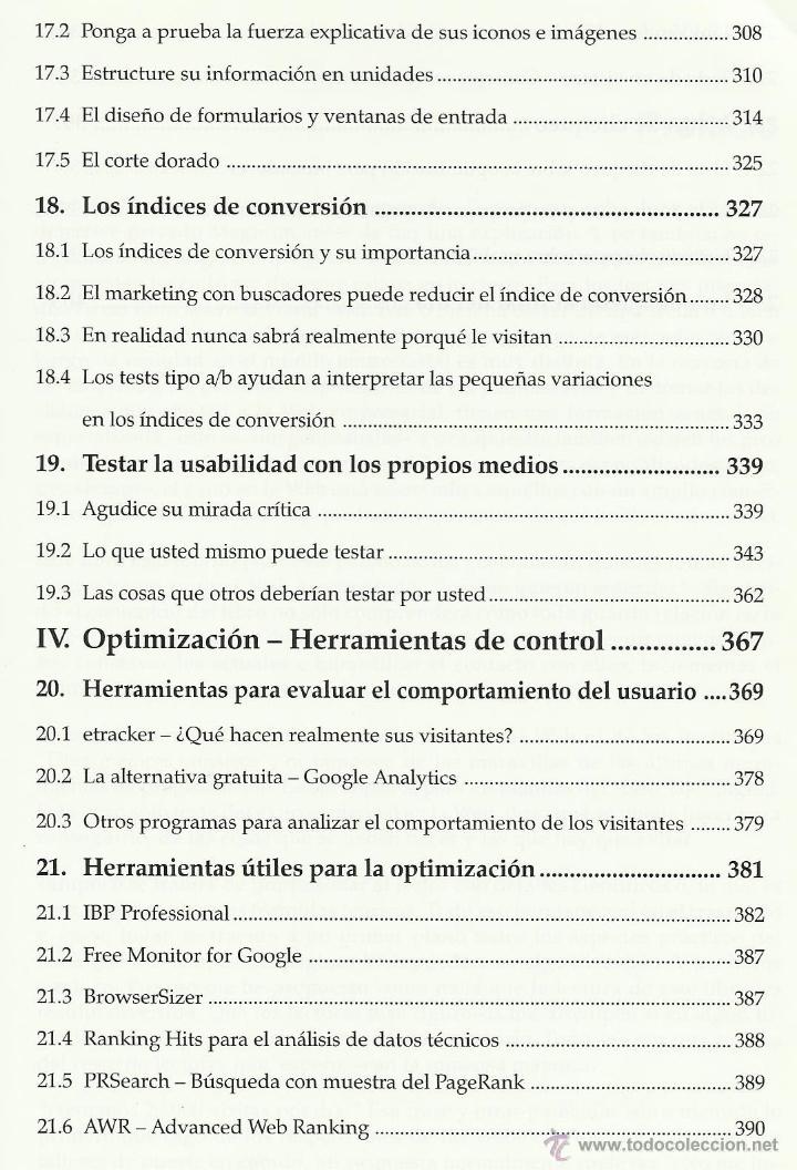 Libros de segunda mano: Website Boosting. Optimizar los buscadores, Usabilidad y M&aacute;rketing Web - 2007 (en espa&ntilde;ol) - Foto 7