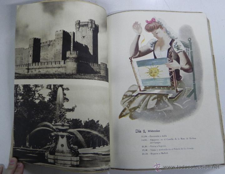 Libros de segunda mano: Antiguo Programa del Viaje a Espa&ntilde;a de Eva Per&oacute;n en 1947. Programa de actos lujosamente editado. Arg - Foto 1