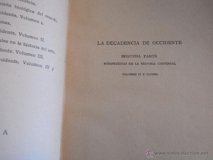 Libros de segunda mano: La decadencia de Occidente. Vol IV. Spengler. - Foto 1