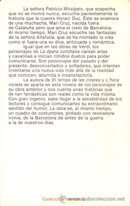 Libros de segunda mano: MONTSERRAT ROIG / LA &Oacute;PERA COTIDIANA . EDITORIAL PLANETA  1&ordf; EDICI&Oacute;N . - Foto 2