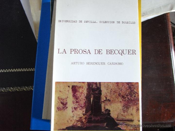 Libros de segunda mano: La prosa de B&eacute;cquer. Arturo Berenguer Carisomo - Foto 1