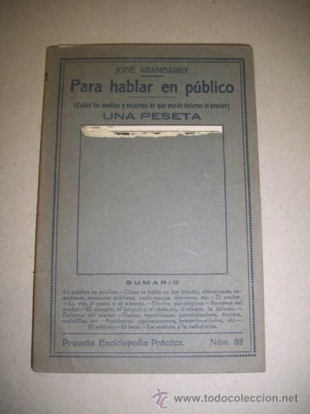 Libros de segunda mano: ARAMBAY, Jos&eacute;. Para hablar en p&uacute;blico - Foto 1