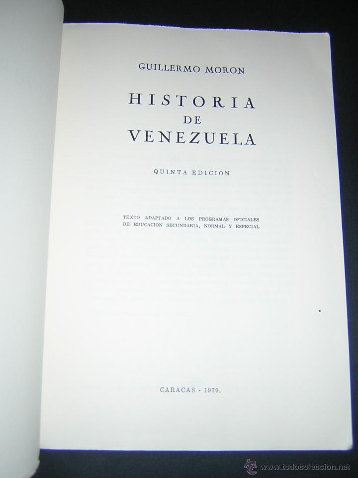 Libros de segunda mano: 1970 - GUILLERMO MORON - HISTORIA DE VENEZUELA - Foto 2