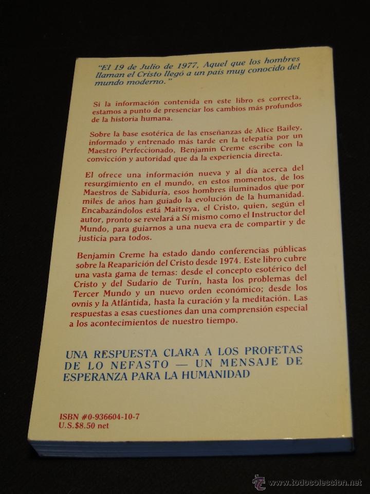 Libros de segunda mano: La reaparicion del Cristo y los maestros de la sabiduria.-- Benjamin Creme - Foto 2