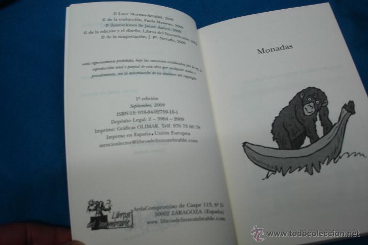 Libros de segunda mano: MONADAS - LUCE MOREAU ARRABAL - DIBUJOS DE JAIME ASENSI - LIBROS DEL INNOMBRABLE 2009 - Foto 4