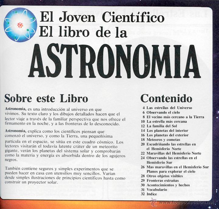 Libros de segunda mano: EL JOVEN CIENT&Iacute;FICO - EL LIBRO DE LA ASTRONOM&Iacute;A - ED. PLESA - SM - 1978 - 2&ordf; EDICI&Oacute;N - Foto 3