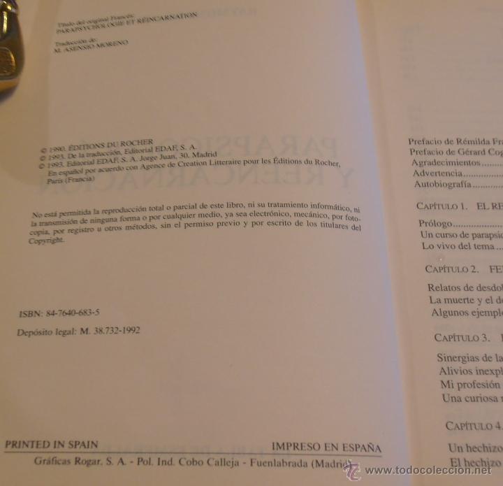 Libros de segunda mano: PARAPSICOLOGIA Y REENCARNACI&Oacute;N, RAYMOND R&Eacute;ANT - Foto 2