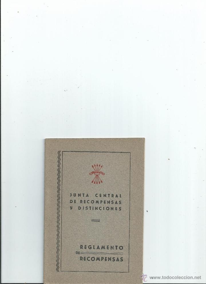 Libros de segunda mano: REGLAMENTO DE RECOMPENSAS (F.E.T. y de las J.O.N.S.). 1943
