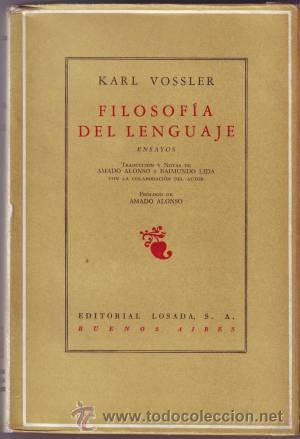 Libros de segunda mano: VOSSLER, Karl: FILOSOFIA DEL LENGUAJE. - Foto 1