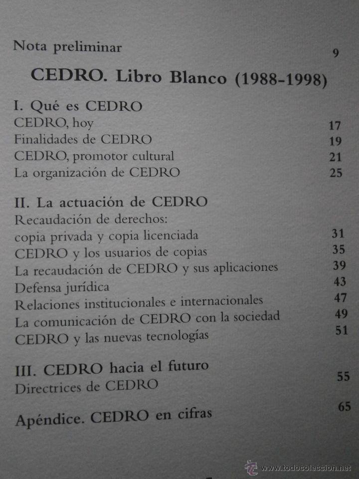 Libros de segunda mano: Libro blanco 1988 1998 CEDRO 1 edicion EC - Foto 6
