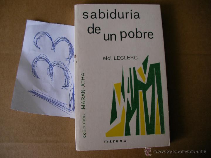 Libros de segunda mano: SABIDURIA DE UN POBRE - ELOI LECLERC -. ENVIO GRATIS A ESPA&Ntilde;A - Foto 1