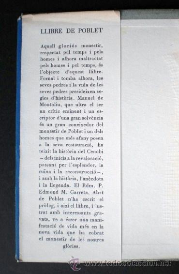 Libros de segunda mano: Manuel de Montoliu: Llibre de Poblet, Ed. Selecta, 1955 - Foto 3