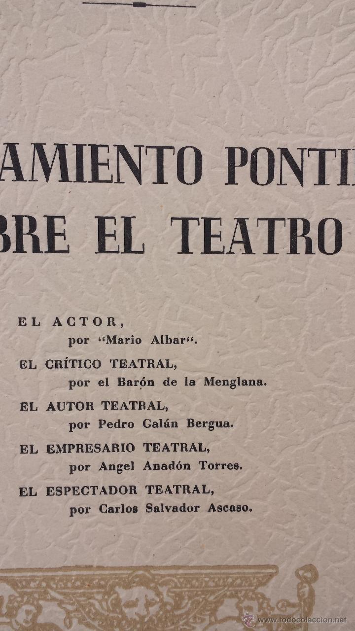 Libros de segunda mano: EL PENSAMIENTO PONTIFICIO SOBRE EL TEATRO - Foto 2