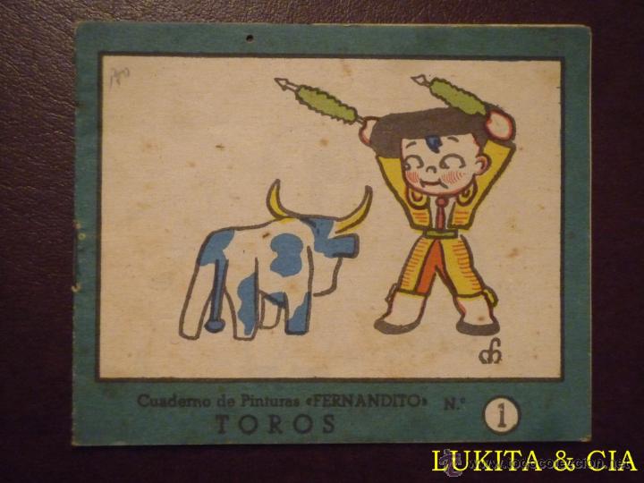 Libros de segunda mano: CUADERNO DE PINTURA FERNANDITO N&ordm; 1 - TOROS. - Foto 1