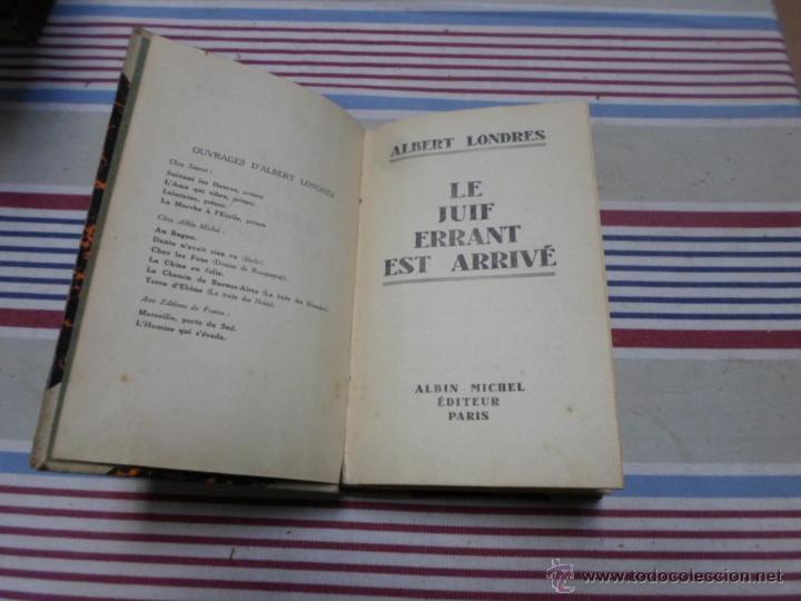 Libros de segunda mano: Albert Londres, Le juif errant est arrive, Albin Michel - Foto 1