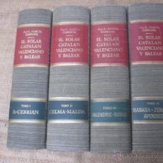 Libros de segunda mano: HERALDICA - SOLAR CATALAN VALENCIANO Y BALEAR - GARCIA CARRAFFA - SAN SEBASTIAN 1968 1ª EDI 4 VOLS +. Lote 43814732