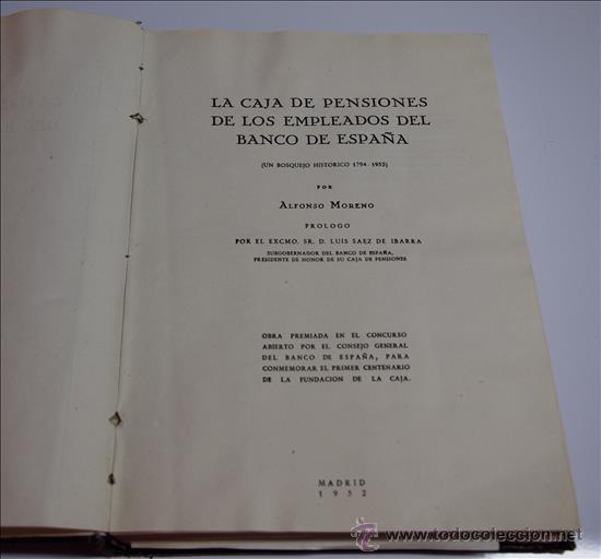 Libros de segunda mano: La Caja de Pensiones de los empleados del Banco de Espa&ntilde;a.  Madrid, 1952