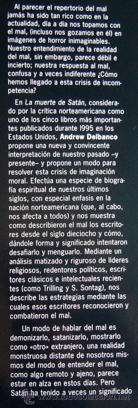 Libros de segunda mano: LA MUERTE DE SATAN - ANDREW DELBANCO - Foto 3