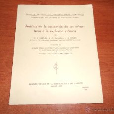Libros de segunda mano: ARQUITECTURA: RESISTENCIA ESTRUCTURAS EXPLOSIÓN ATÓMICA, CONSEJO SUP. DE INVEST. CIENTÍFICAS 1957