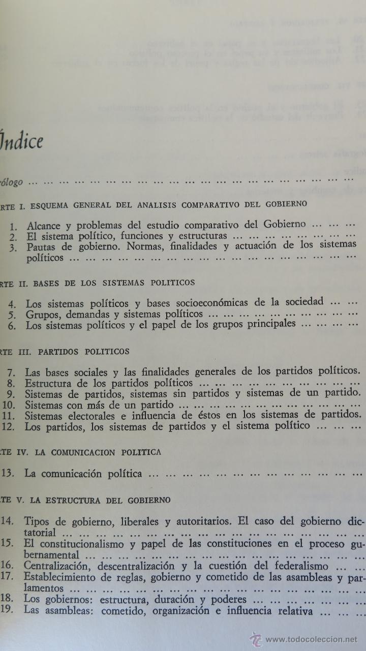 Libros de segunda mano: INTRODUCCION AL ESTUDIO COMPARATIVO DE LOS GOBIERNOS. JEAN BLONDEL - Foto 2