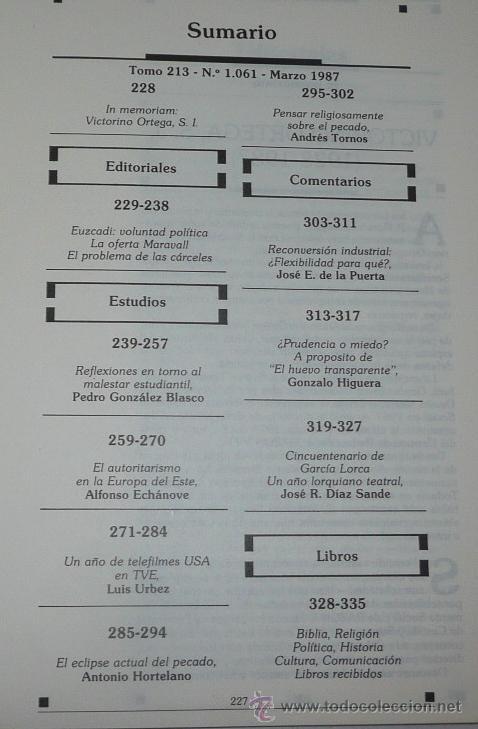 Libros de segunda mano: Revista Raz&oacute;n y Fe N&ordm; 1061 - Marzo 1987 - Foto 2