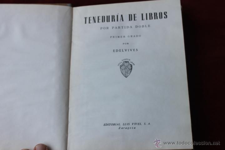 Libros de segunda mano: TENEDURIA DE LIBROS PRIMER GRADO EDELVIVES 1966 ZARAGOZA - Foto 2