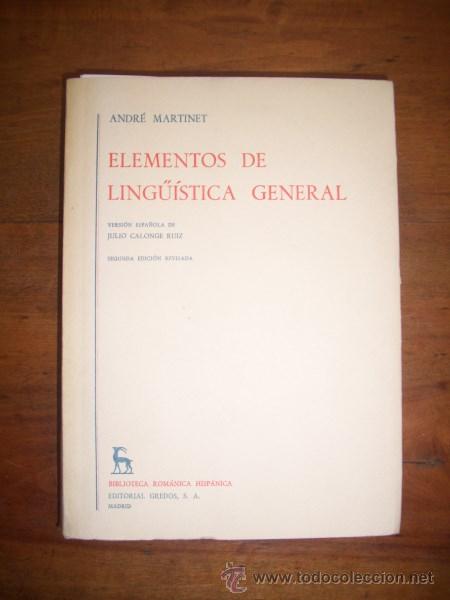 Libros de segunda mano: MARTINET, Andr&eacute;. Elementos de ling&uuml;&iacute;stica general - Foto 1