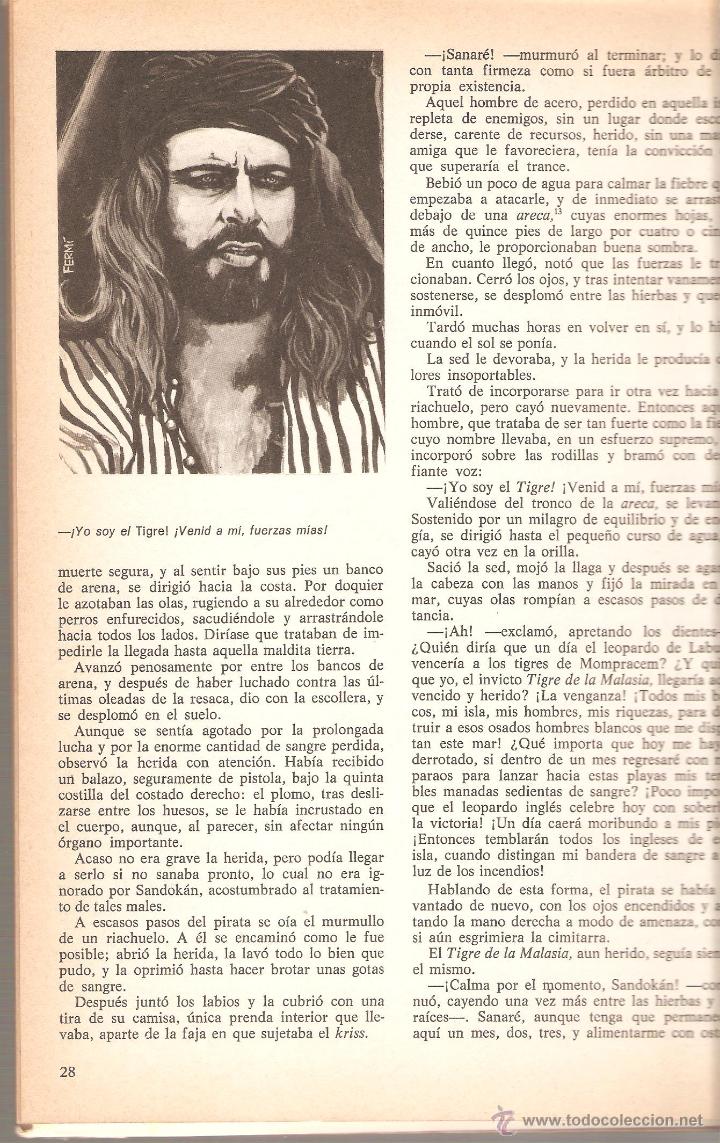 Libros de segunda mano: SANDOKAN - EMILIO SALGARI - N&ordm; 2 - LOS LIBROS DE PLON - 1976 - Foto 3