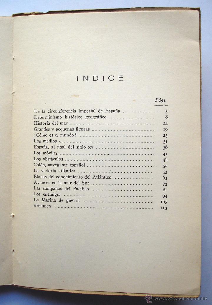 Libros de segunda mano: Espa&ntilde;a en los mares, de Manuel Ballesteros-Gaibrois. A&ntilde;o 1943 - Foto 3