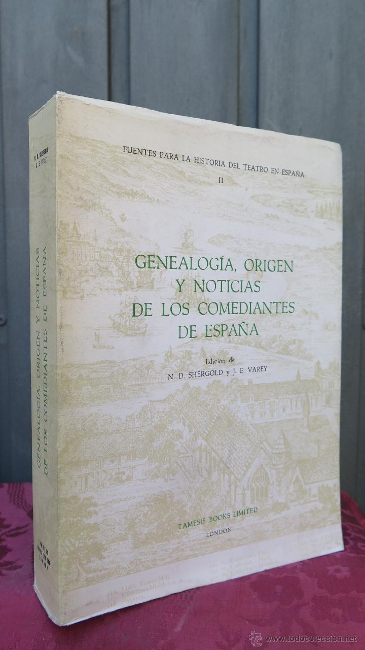 Gebrauchte B&uuml;cher: RARO ! GENEALOGIA, ORIGEN Y NOTICIAS DE LOS COMEDIANTES DE ESPA&Ntilde;A. VV.AA