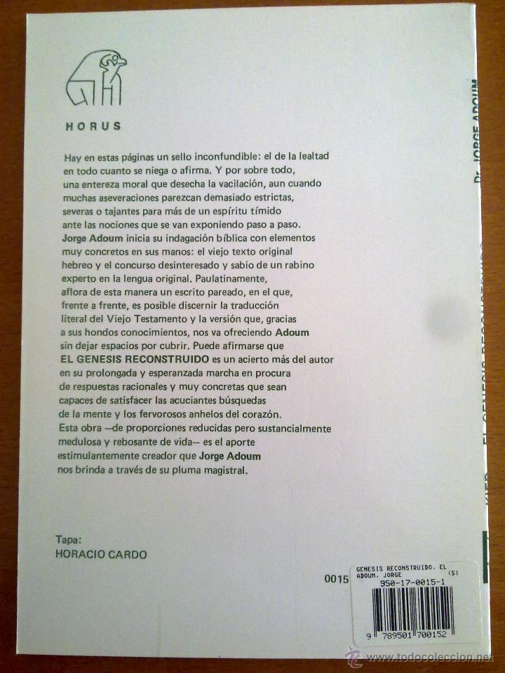 Libros de segunda mano: EL G&Eacute;NESIS RECONSTRUIDO, JORGE ADOUM (MAGO JEFA) - Foto 2