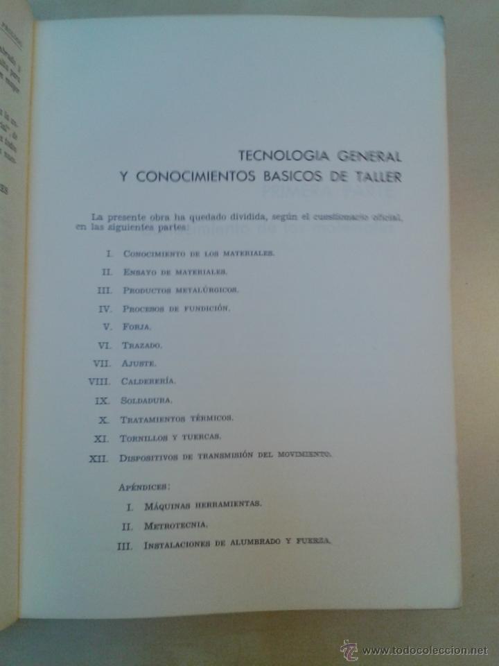 Libros de segunda mano: TECNOLOG&Iacute;A GENERAL Y CONOCIMIENTOS B&Aacute;SICOS DE TALLER. JOSE ORS, MARCIAL BUSTINDUY. ED. AUGUSTINUS - Foto 3
