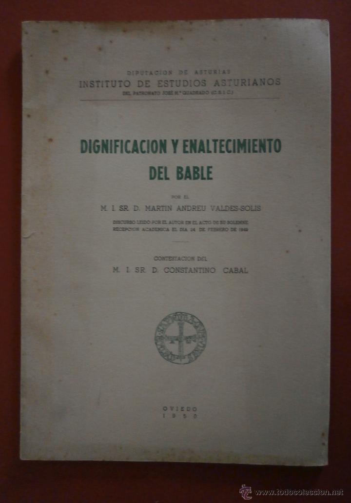 Libros de segunda mano: Dignificacion y enaltecimiento del Bable. Martin Andreu Valdes-Solis - Foto 1
