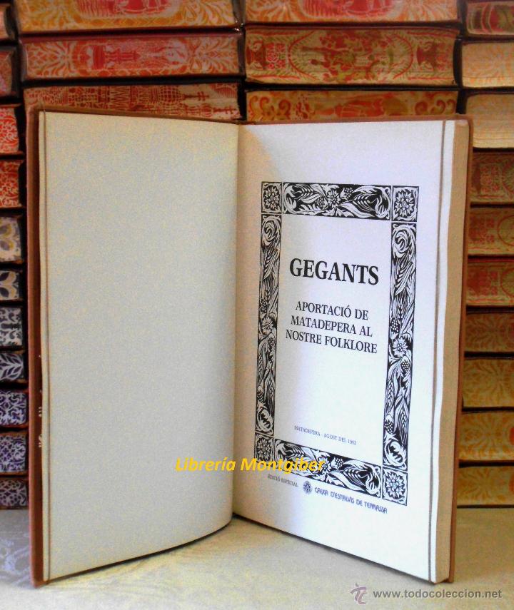Libros de segunda mano: GEGANTS . Aportaci&oacute; de Matadepera al nostre folklore . - Foto 3
