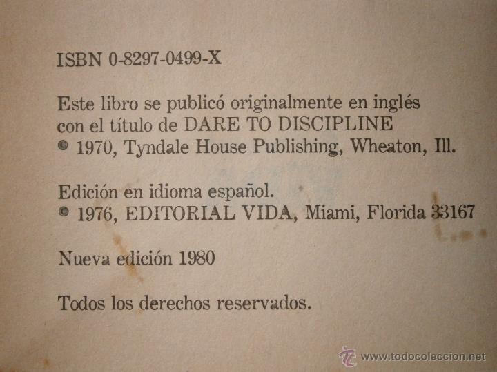 Libros de segunda mano: Atrevete a disciplinar Dobson James Vida nueva edicion 1980 EC - Foto 5