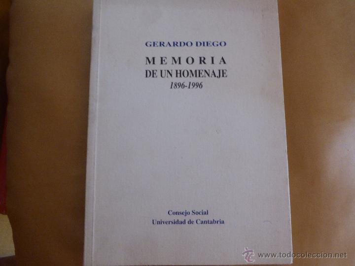 Libros de segunda mano: Gerardo Diego. Memoria de un homenaje. 1896-1996. - Foto 1