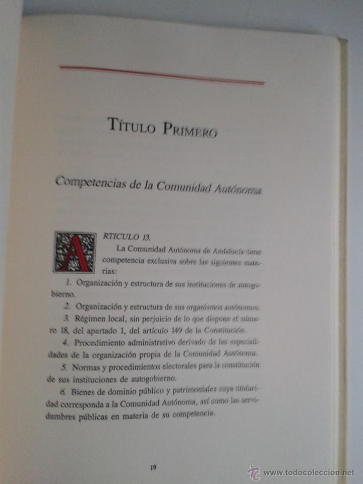 Libros de segunda mano: ESTATUTO DE AUTONOMIA PARA ANDALUCIA. A&Ntilde;O 1990 - Foto 13