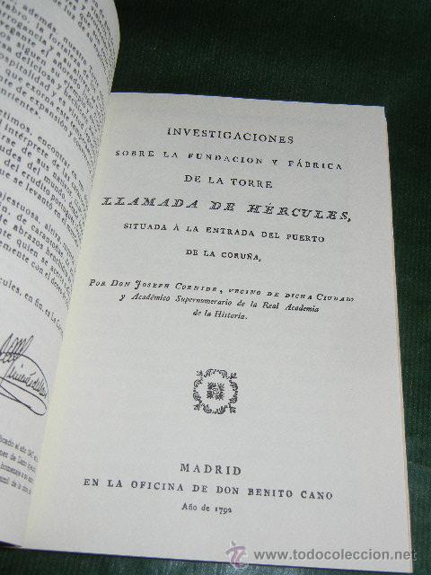 Libros de segunda mano: HISTORIA DE LA TORRE DE HERCULES, DE D.JOSEPH CORNIDE 1792 - FACSIMIL - Foto 2