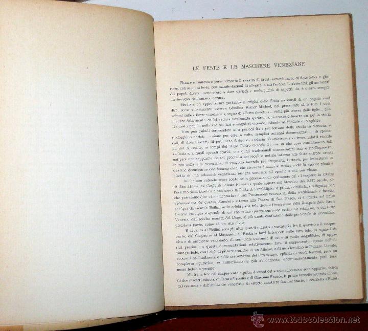 Libros de segunda mano: Lorenzetti. Le feste e le maschere veneziane ... 1937 - Foto 3