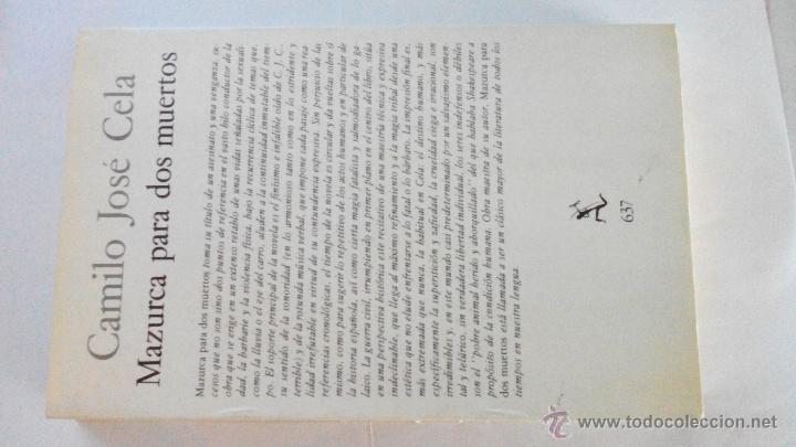 Libros de segunda mano: MAZURCA PARA DOS MUERTOS - CAMILO JOSE CELA- (DIFICIL) - Foto 2