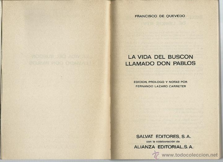 Libros de segunda mano: FRANCISCO DE QUEVEDO EN - LA VIDA DEL BUSCON LLAMADO DON PABLOS DE 1969 - Foto 2