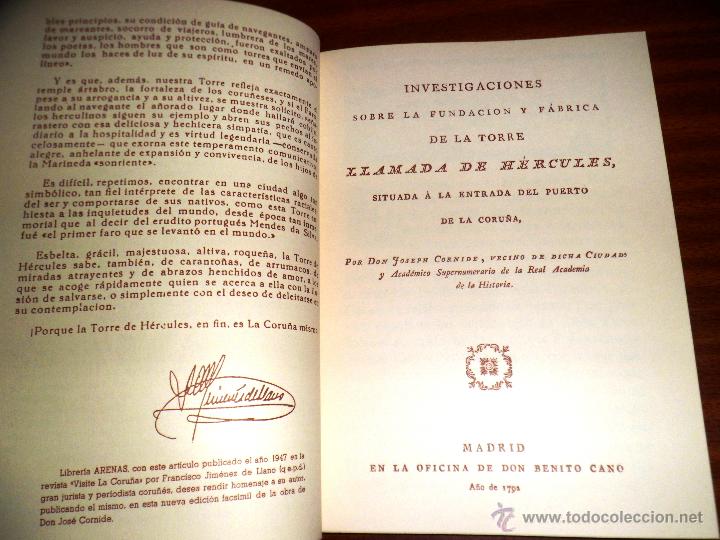Libros de segunda mano: HISTORIA DE LA TORRE DE H&Eacute;RCULES. POR DON JOSEPH CORNIDE. (FACS&Iacute;MIL DE LIBRO DE 1792) - Foto 7