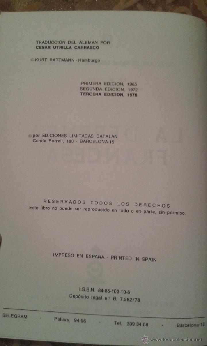Libros de segunda mano: LA DEFENSA FRANCESA- M. EUWE-EDICIONES LIMITADAS CATALAN-(AJEDREZ) - Foto 3