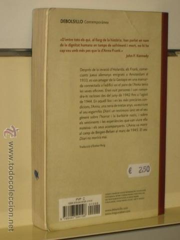 Libros de segunda mano: DIARI - ANNA FRANK - DEBOLSILLO OCASION (EN CATALAN) - Foto 2