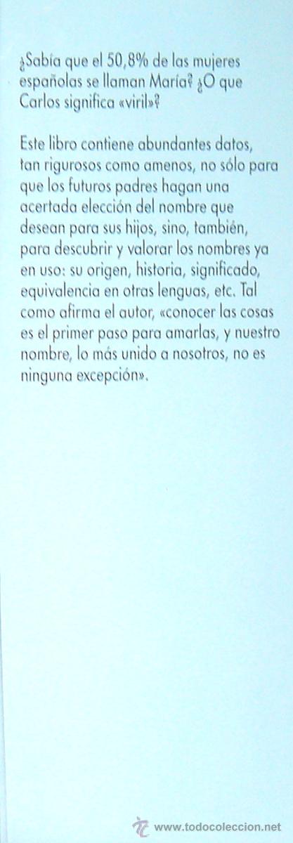 Libros de segunda mano: EL GRAN LIBRO DE LOS NOMBRES - JOSE M&ordf; ALBAIG&Eacute;S OLIVAR - Foto 2