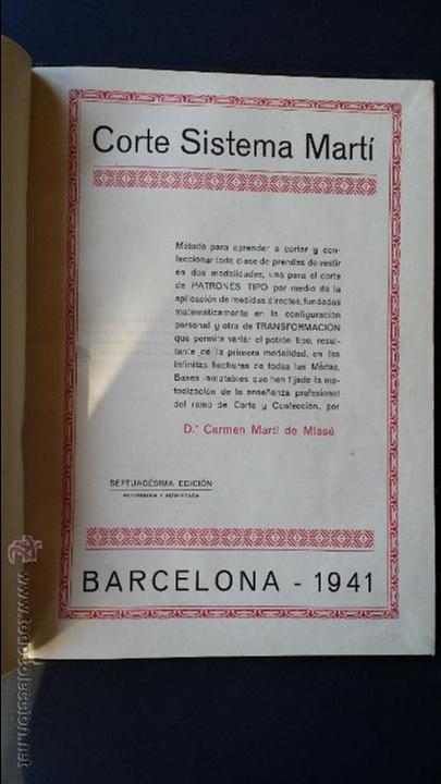 Libros de segunda mano: Corte sistema Mart&iacute;- Modisteria. 1941. - Foto 5