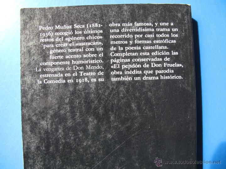 Libros de segunda mano: LA VENGANZA DE DON MENDO - PEDRO MU&Ntilde;OZ SECA .- C&Aacute;TEDRA - Foto 2