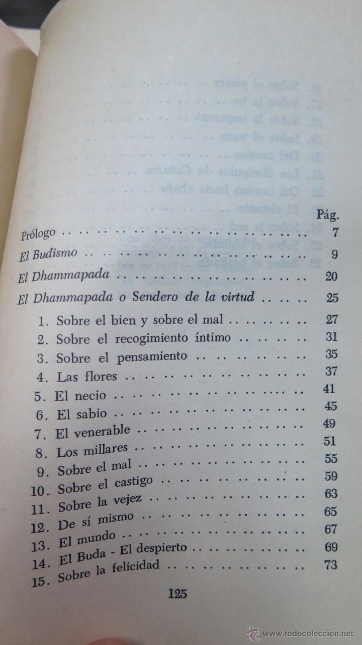 Libros de segunda mano: DHAMMAPADA O SENDERO DE LA VIRTUD. EDITADO BUENOS AIRES - Foto 2