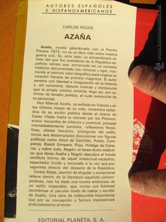Libros de segunda mano: AZA&Ntilde;A - CARLOS ROJAS - PLANETA - Foto 2